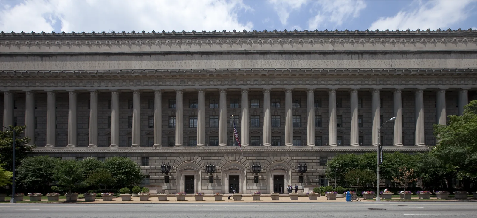 The Herbert C. Hoover Building, headquarters of the U.S. Department of Commerce, in Washington, D.C.