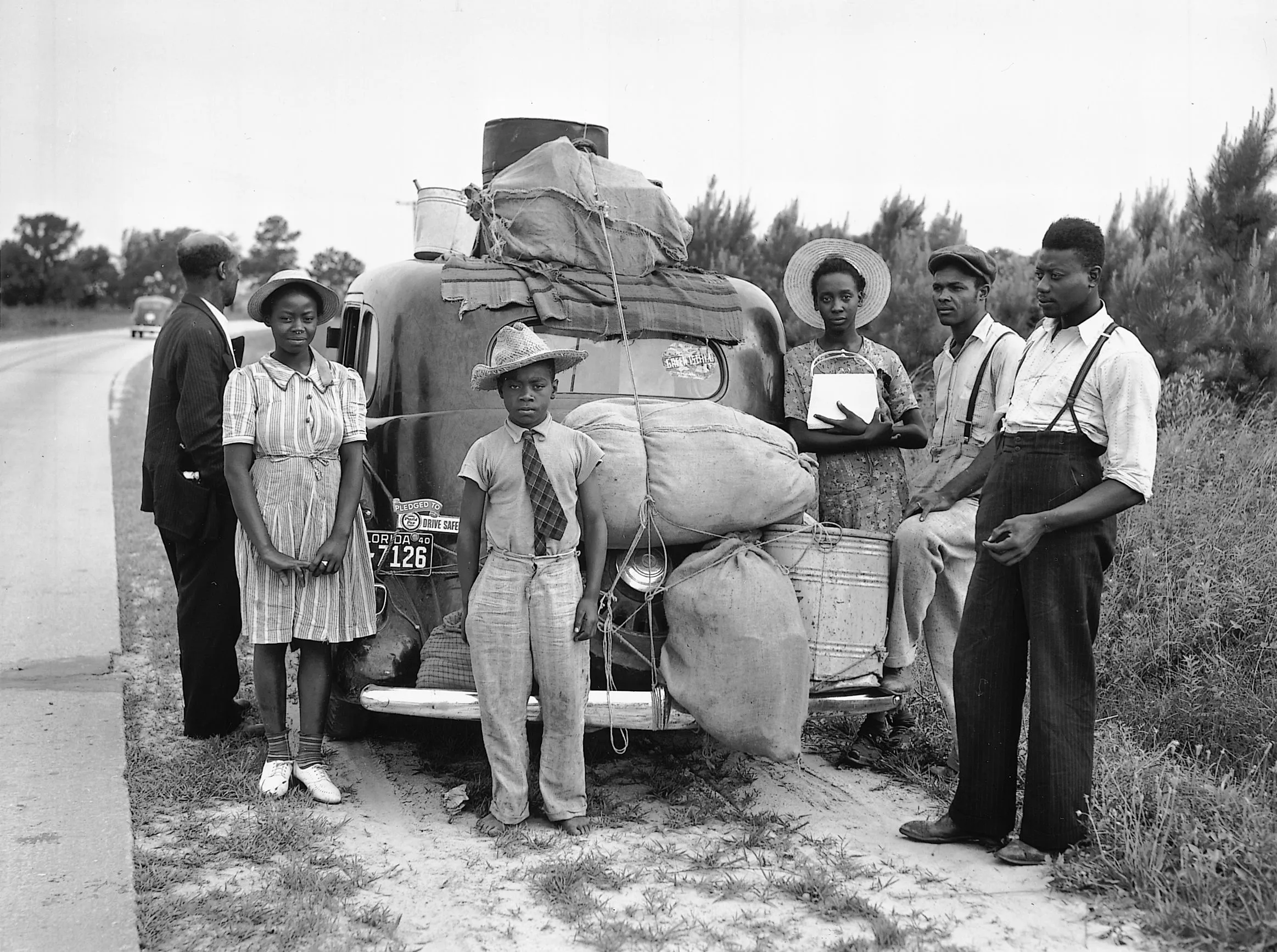 Black American families during the Great Migration, leaving the South for cities in the North