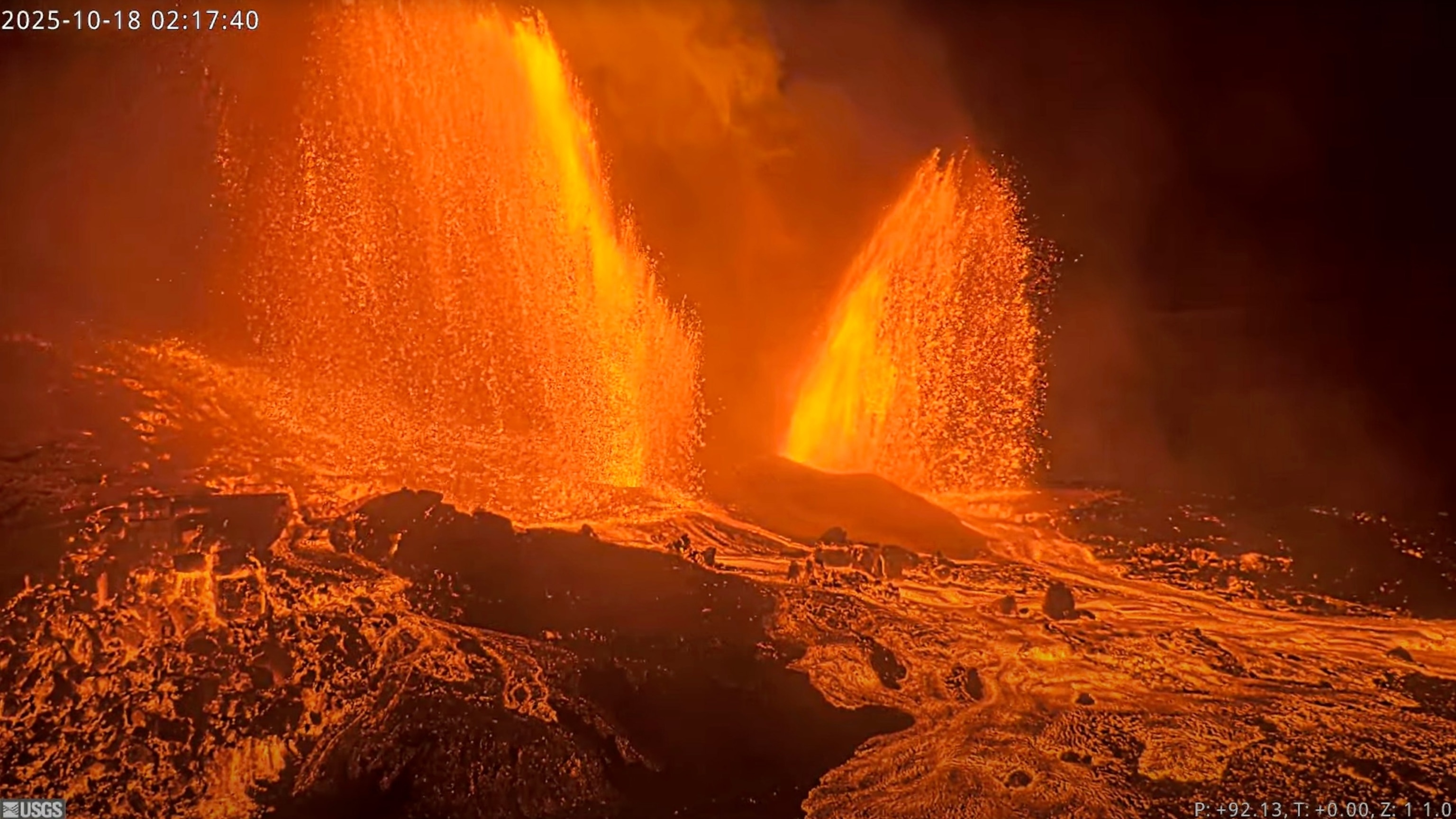 Active lava flow from Kilauea volcano entering the Pacific Ocean, Hawaii Volcanoes National Park