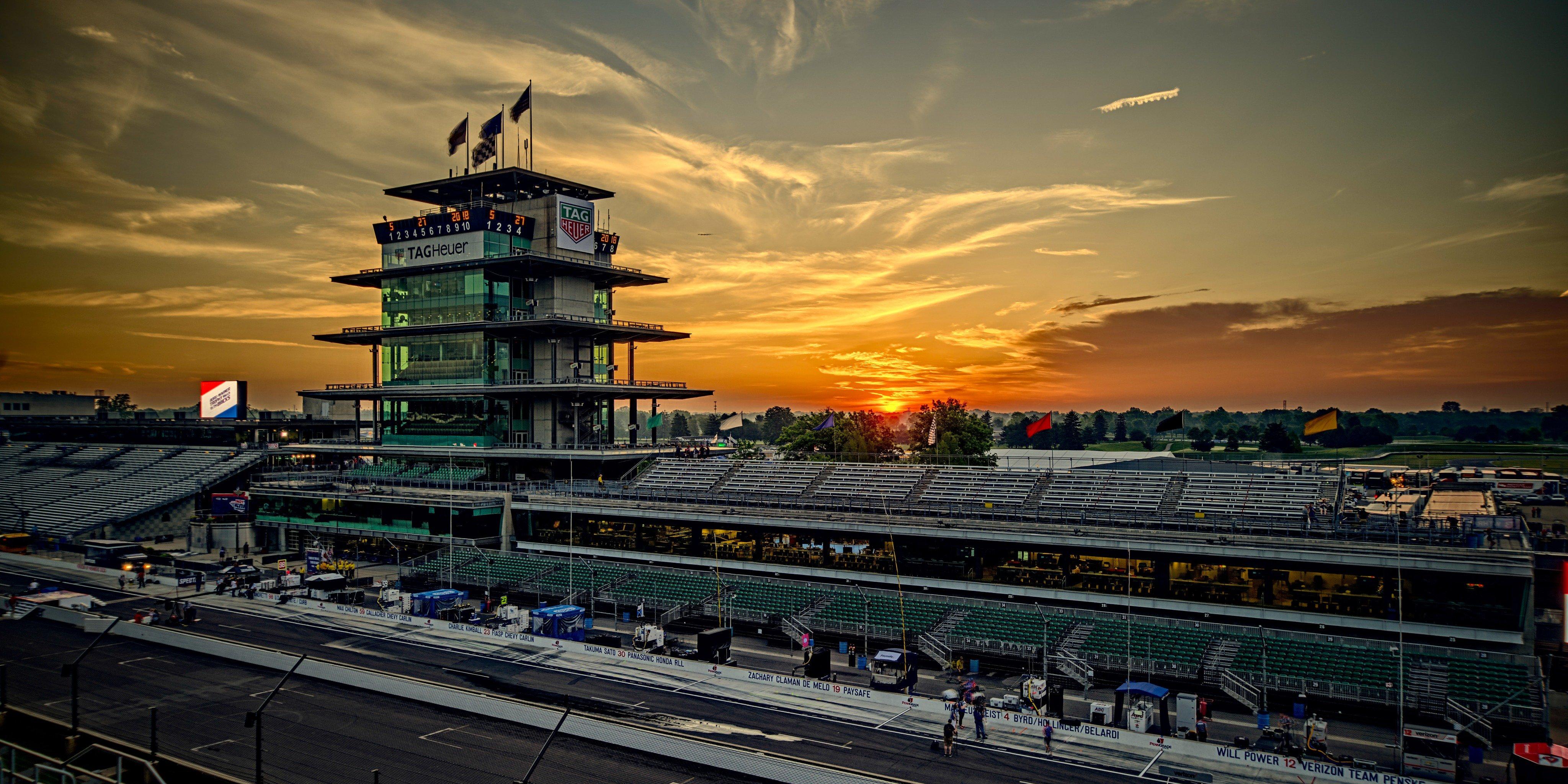 The starting grid of the Indianapolis Motor Speedway during the legendary Indy 500
