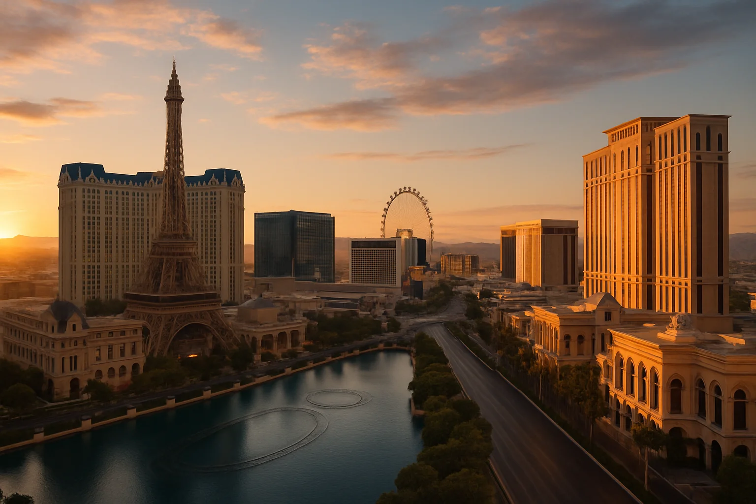 The Las Vegas Strip illuminated at night, the resort corridor that receives over 40 million visitors annually